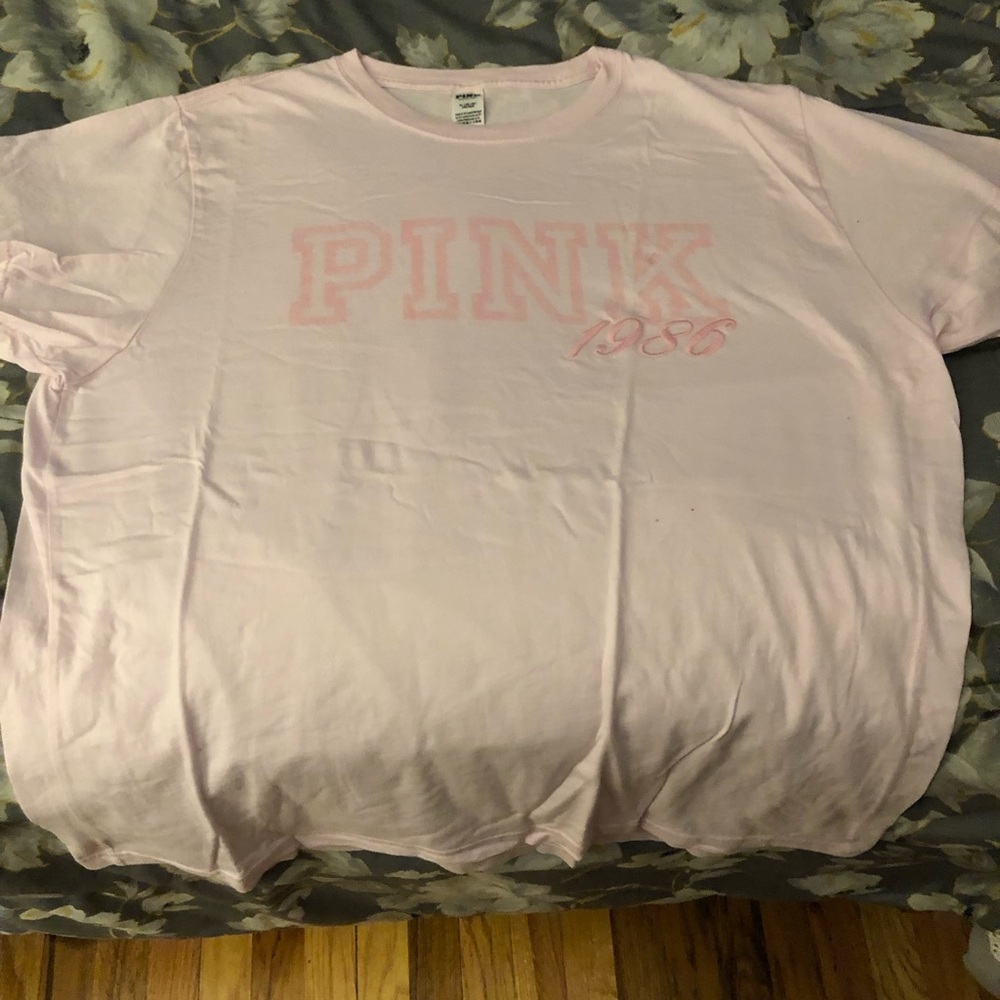 Pink Victoria’s Secret Campus Cotton T Shirt pink tulip
